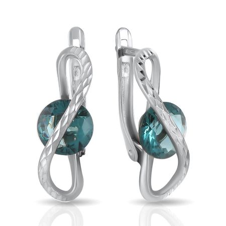 Серьги из серебра с кварцем