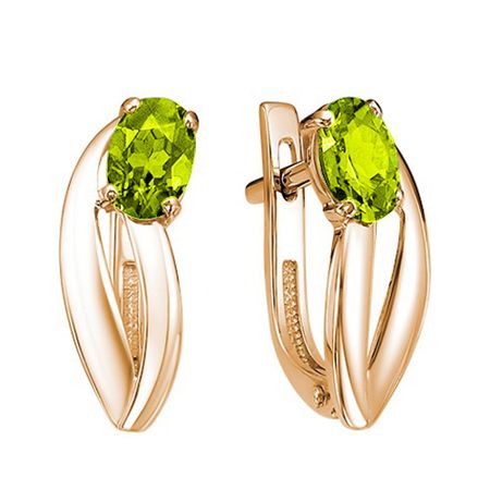 Золотые серьги с хризолитами золотые колокольчики ywbeads