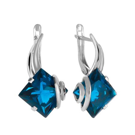 Серьги из серебра с топазами