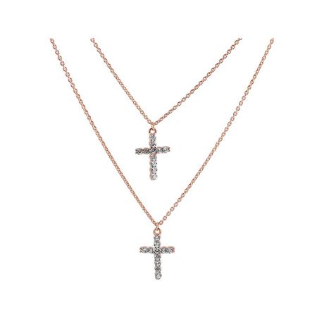 Серебряное колье Крест с фианитами и позолотой holly june колье garnet tiny necklace