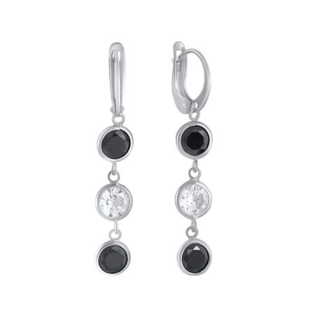 Серьги из серебра с фианитами