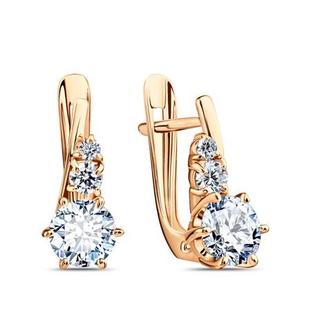 Золотые серьги с фианитами золотые колокольчики ywbeads