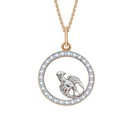 Золотая подвеска с фианитами