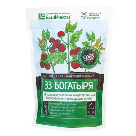 Удобрение 33 Богатыря универсальное 0.8 кг мембранные фильтры для выращивания грибов eptfe 48 шт