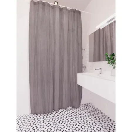Штора для ванной Zenfort Tafta Crash 180x200 см полиэстер цвет серый