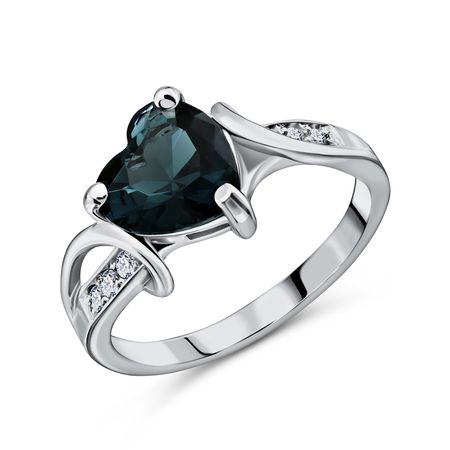 Серебряное кольцо с London топазом и фианитами