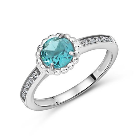 Серебряное кольцо с ювелирным кристаллом и фианитами