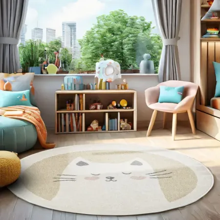 Ковер Призма круг ø100 см полипропилен LM25 цвет желтый