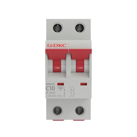Автоматический выключатель модульный DKC Yon Max MD63S 2P 10А тип C 4,5 кА 400 В (MD63S-2PC10)