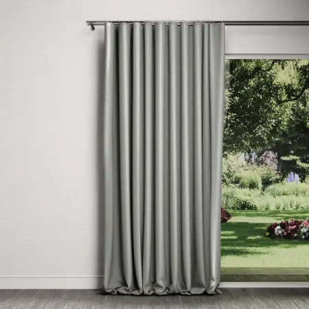 Штора на ленте 140x270 см цвет серый горизонтальная штора из полиэстера для кухни