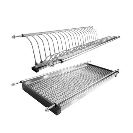 Сушилка для посуды 56.5x6.5x28 см двухуровневая сталь цвет нержавеющая сталь