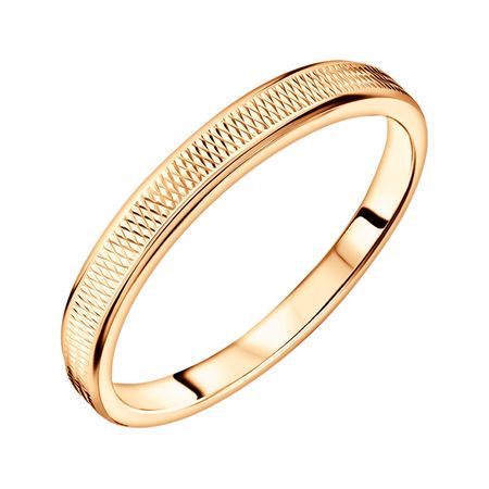 Золотое обручальное кольцо с алмазной гранью 3 мм