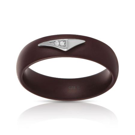 Кольцо из серебра с керамикой и фианитами