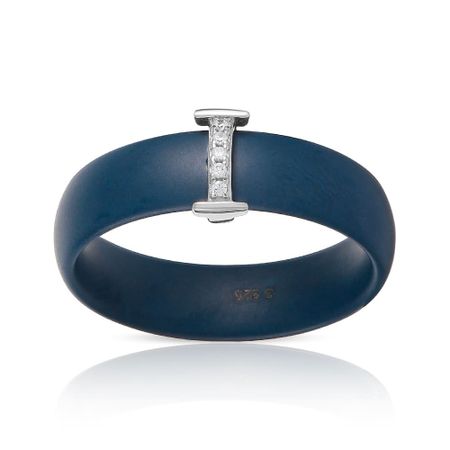 Кольцо из серебра с керамикой и фианитами