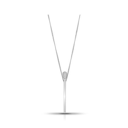Серебряное колье Спичка с фианитами и родированием viva la vika колье piped edge squere crystal necklace – champagne
