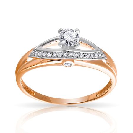 Кольцо из золота с бриллиантами металлические скрепки alltu розового золота