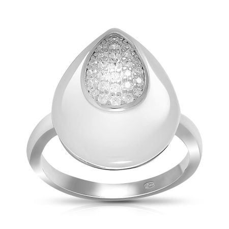 Кольцо из серебра с керамикой и фианитами