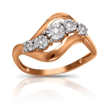 Кольцо из золота с бриллиантами металлические скрепки alltu розового золота