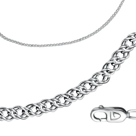 Серебряный браслет Двойной ромб с родированием бамбуковые зубочистки с двойной головкой