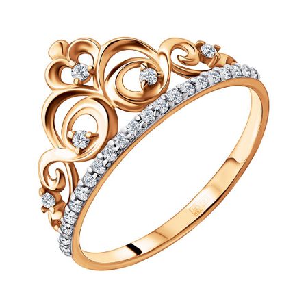 Кольцо из золота с фианитами металлические скрепки alltu розового золота