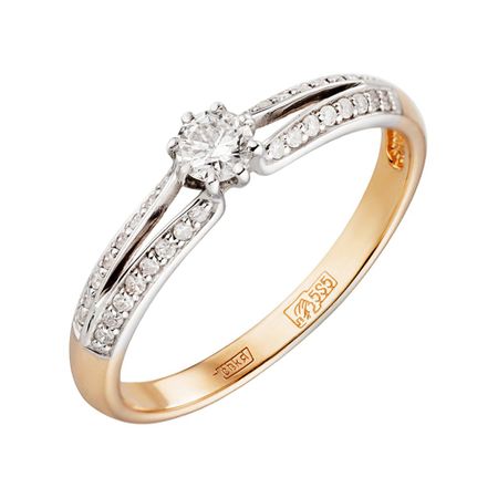 Кольцо из золота с бриллиантами металлические скрепки alltu розового золота