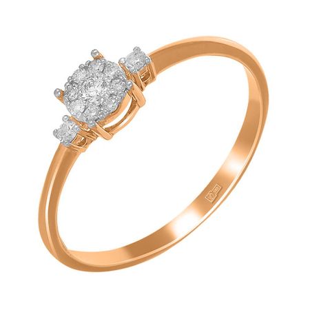 Кольцо из золота с бриллиантами металлические скрепки alltu розового золота
