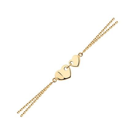 Серебряный браслет с фианитами и позолотой