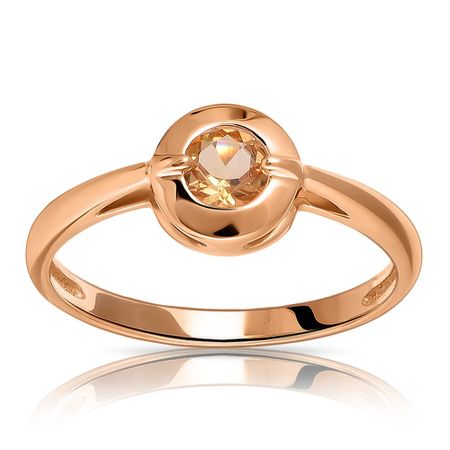Кольцо из золота с цитрином металлические скрепки alltu розового золота