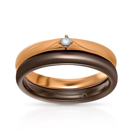 Кольцо из серебра с керамикой и фианитом