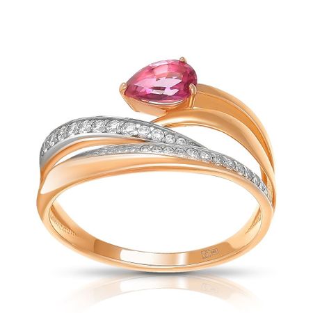 Кольцо TALANT из золота с топазом и фианитами