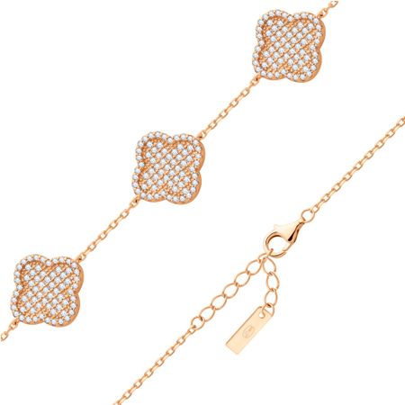 Серебряный браслет с фианитами и позолотой