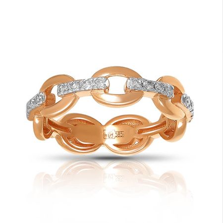 Кольцо из золота с бриллиантами металлические скрепки alltu розового золота