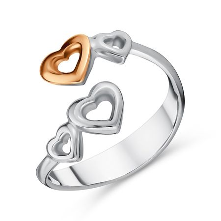 Двухсплавное кольцо из золота и серебра