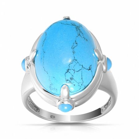 Кольцо из серебра с бирюзой и ювелирными кристаллами металлические заправки для шариковых ручек с кристаллами 7 см