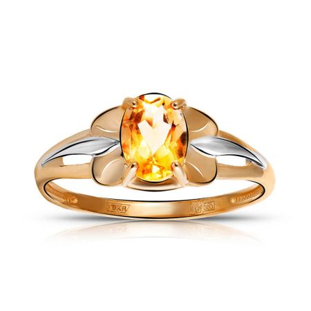 Кольцо из золота с цитрином металлические скрепки alltu розового золота
