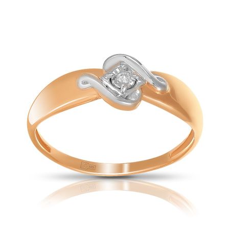 Кольцо из золота с бриллиантом металлические скрепки alltu розового золота