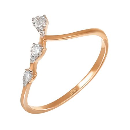 Кольцо из золота с бриллиантами металлические скрепки alltu розового золота