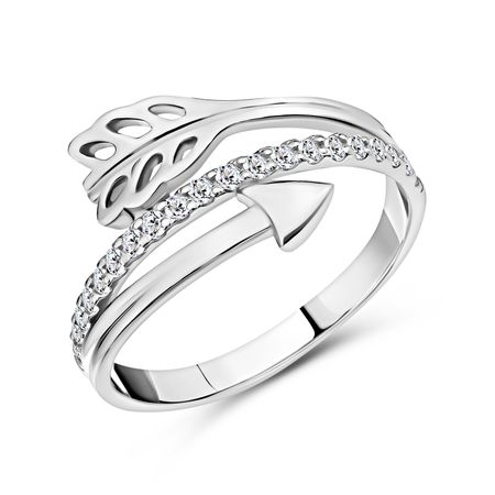 Серебряное кольцо Стрела с фианитами и родированием наталья николаевна александрова стрела гильгамеша