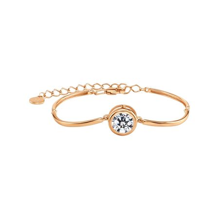 Серебряный браслет с фианитами и позолотой