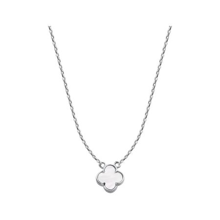 Золотое колье с перламутром и родированием