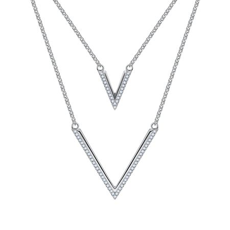 Серебряное колье с фианитами и родированием viva la vika колье piped edge squere crystal necklace – champagne