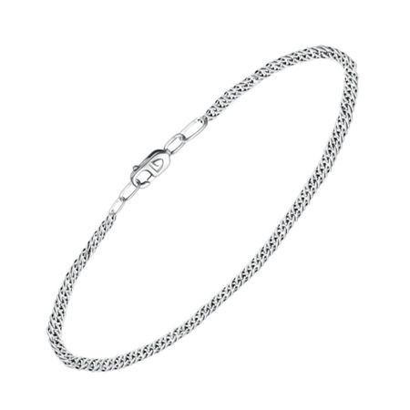 Серебряный браслет Панцирь с родированием