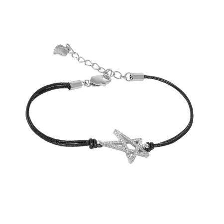 Текстильный браслет с серебряной вставкой и фианитами копия серебряной монеты рим 209 212 гг