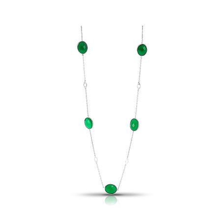 Серебряное колье с ониксом и родированием viva la vika колье piped edge squere crystal necklace – champagne