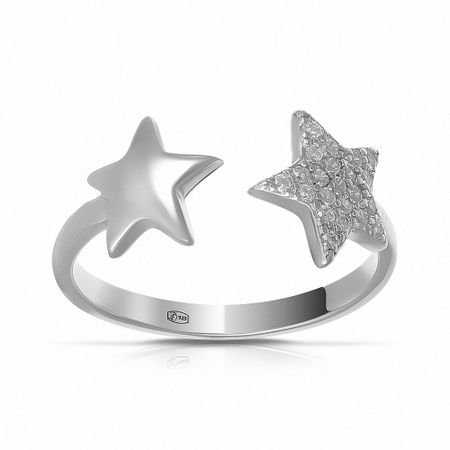Кольцо Звезда из серебра с фианитами светодиодная звезда для елки navidad natal noel