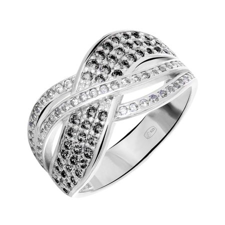 Серебряное кольцо со шпинелью и фианитами