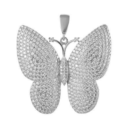 Серебряная подвеска Бабочка с фианитами светящаяся подвеска бабочка dreamburgh