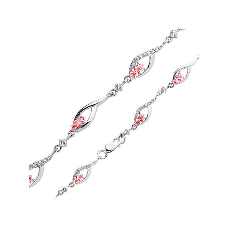 Серебряный браслет с ювелирными кристаллами и фианитами с родированием рождественские подвески tpxckz из акрила с кристаллами