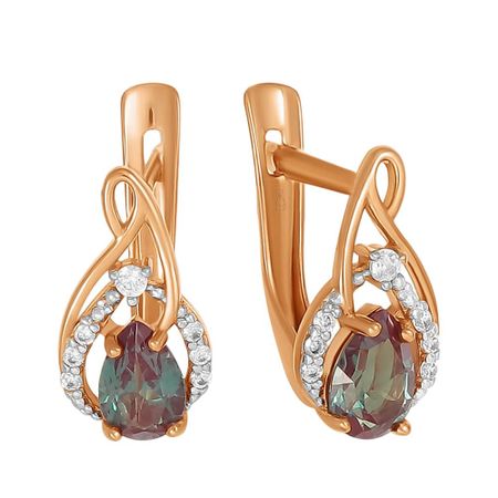 Серьги TALANT из золота с александритами и фианитами