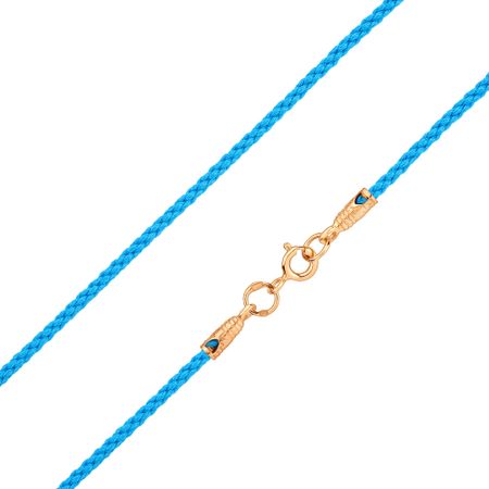 Текстильный шнурок с серебряным замком с позолотой